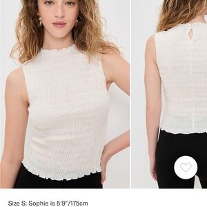 Elegant White Sleeveless Top Reformation Adri Top Size M White